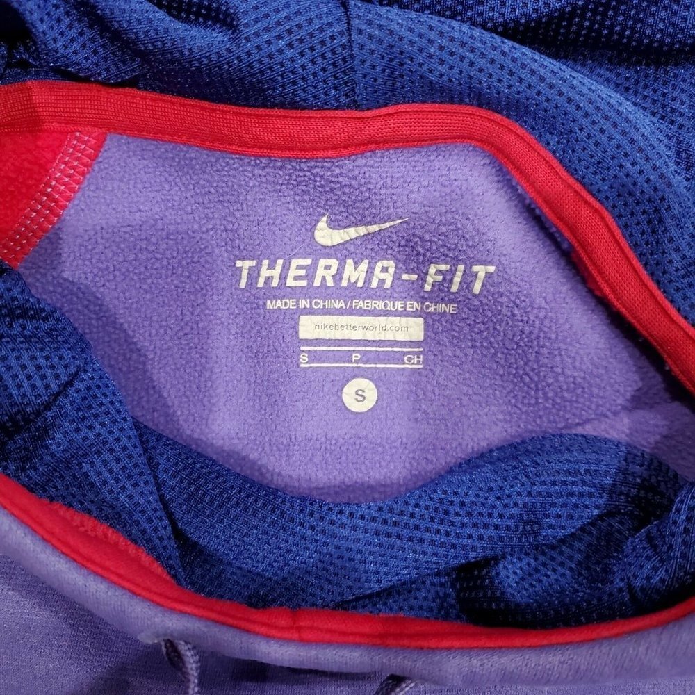 Nike Therma Fit Woman Long Sleeve Pullover Hoodie Sz.Small Purple and Pink - Picture 8 of 11